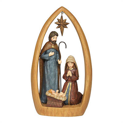 Picture of Holy Family With Star in Creche- 1 pc