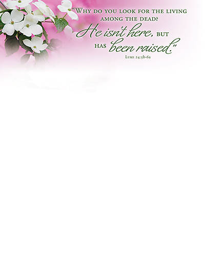 Picture of He Isn't Here Easter Letterhead (Package of 100)