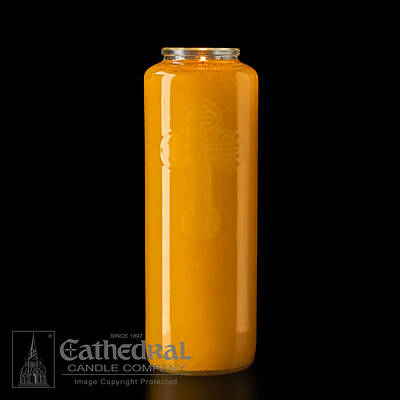 Picture of Cathedral 6-Day Glass Offering Candle - Amber