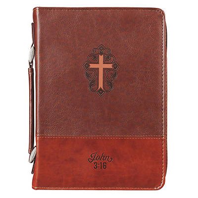 Picture of Classic Bible Cover Medium Luxleather Cross - John 3