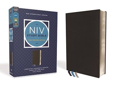 Picture of NIV Study Bible, Fully Revised Edition, Genuine Leather, Calfskin, Black, Red Letter, Comfort Print