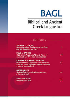 Picture of Biblical and Ancient Greek Linguistics, Volume 9