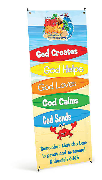 Picture of Vacation Bible School (VBS) 2016 Surf Shack VBS Theme Banner and Stand Combo