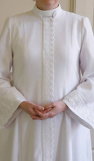 Picture of WomenSpirit Ruth with Lace Custom White Robe