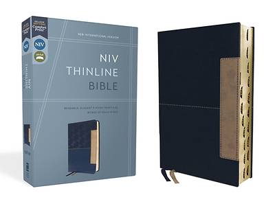 Picture of Niv, Thinline Bible, Leathersoft, Blue, Red Letter, Thumb Indexed, Comfort Print