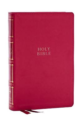Picture of Nkjv, Compact Center-Column Reference Bible, Leathersoft, Dark Rose, Red Letter, Comfort Print