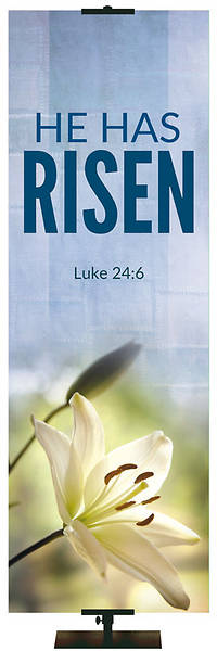 Picture of Easter Adorations He Has Risen 2' x 6' Fabric Banner