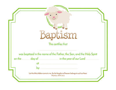 Picture of Child Baptism Certificate