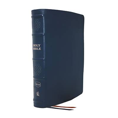Picture of Nkjv, Single-Column Reference Bible, Genuine Leather, Blue, Comfort Print