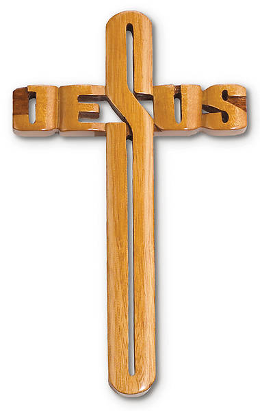 Picture of 10" Mahogany Jesus Wall Cross