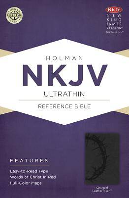 Picture of NKJV Ultrathin Reference Bible, Charcoal Leathertouch