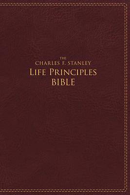 Picture of NIV, the Charles F. Stanley Life Principles Bible, Imitation Leather, Burgundy, Indexed, Red Letter Edition