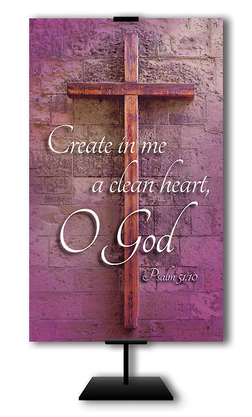 Picture of Create In Me A Clean Heart O God  3' x 5' Lent Banner