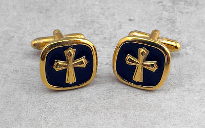 Picture of Men's Gold Cross Cuff Links
