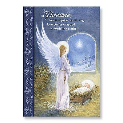 Picture of Angel at Manger Cards - 25 Cards / 26 Envelopes