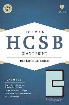 Picture of HCSB Giant Print Reference Bible, Brown/Blue Leathertouch with Magnetic Flap