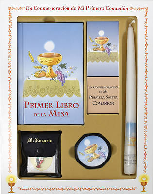 Picture of Primer Libro de la Misa Deluxe Boys Set [With Taper Candle, Rosary, Communion Supplies]