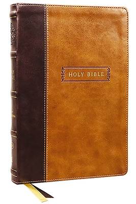 Picture of Kjv, Center-Column Reference Bible with Apocrypha, Leathersoft, Brown, 72,000 Cross-References, Red Letter, Thumb Indexed, Comfort Print