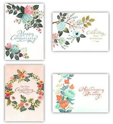 Picture of Anniversary - Floral Cards, Assorted (Box of 12)
