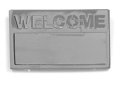 Picture of Silver Welcome Badge with Cut Out Lettering
