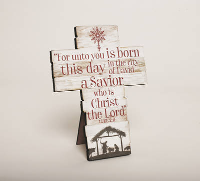 Picture of Savior is Born MDF Cross 9"