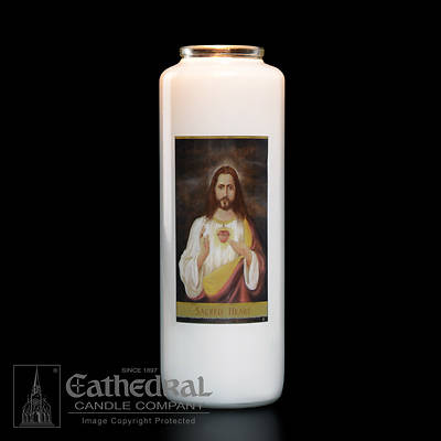 Picture of Sacred Heart 6-Day Glass Prayer Candle