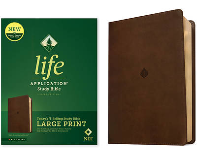 Picture of NLT Life Application Study Bible, Third Edition, Large Print (Leatherlike, Rustic Brown Leaf, Red Letter)
