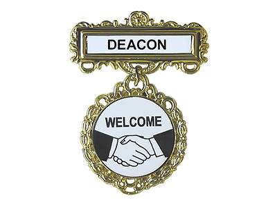 Picture of Gold Deacon Welcome Fancy Round Badge
