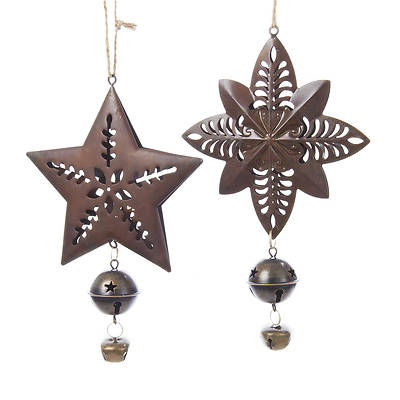 Picture of Metal Star With Bell Ornament 6.75" (2 Various Designs)