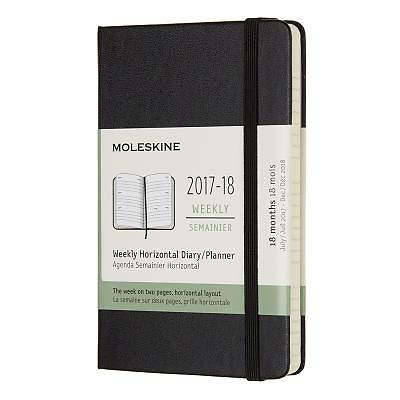 Picture of Moleskine 18 Month Weekly Horizontal Planner, Pocket, Black, Hard Cover (3.5 X 5.5)