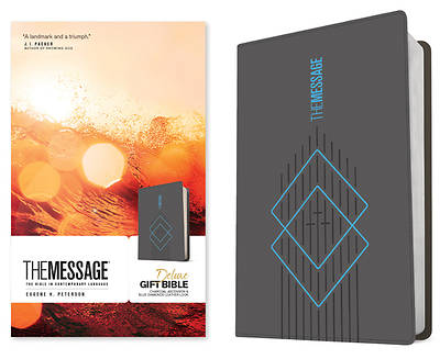 Picture of The Message Deluxe Gift Bible (Leather-Look, Charcoal Ascension and Blue Diamonds)