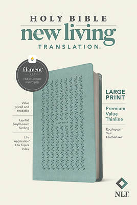 Picture of NLT Large Print Premium Value Thinline Bible, Filament Enabled Edition (Leatherlike, Eucalyptus Teal)