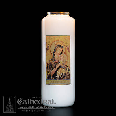 Picture of Our Lady of Perpetual Help 6-Day Glass Prayer Candle