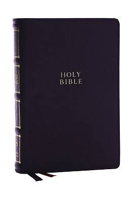 Picture of Nkjv, Compact Center-Column Reference Bible, Genuine Leather, Black, Red Letter, Comfort Print