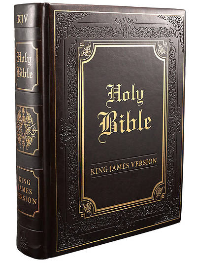 Picture of KJV Holy Bible, Heirloom Family Bible, Dark Brown Faux Leather w/Ribbon Markers, King James Version