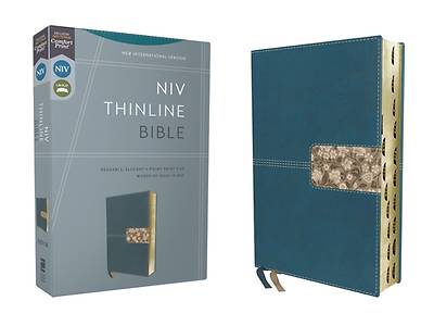 Picture of Niv, Thinline Bible, Leathersoft, Teal, Red Letter, Thumb Indexed, Comfort Print