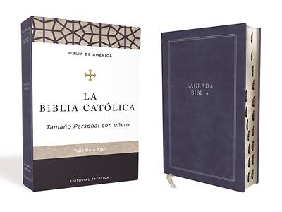 Picture of Biblia Católica Tapa Dura, Azul, Tamaño Personal Con Uñero