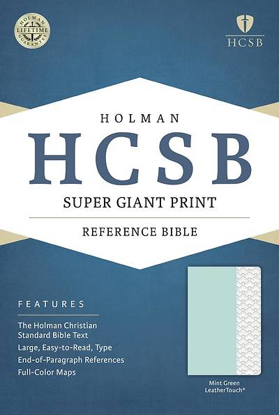 Picture of HCSB Super Giant Print Reference Bible, Mint Green Leathertouch
