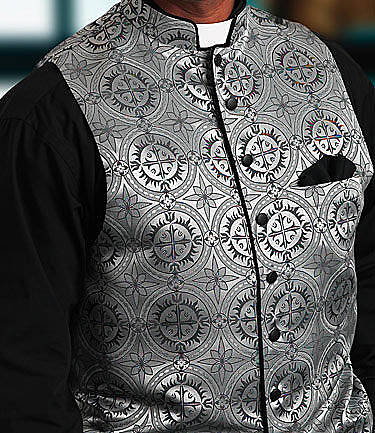 Picture of Qwick-Ship Custom Damascene Clergy Vest with Tab Collar
