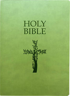 Picture of KJV Holy Bible, Cross Design, Large Print, Olive Ultrasoft