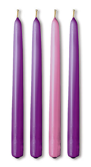 Picture of Advent Candle 12" Taper (3 Purple/1 Rose) (Set of 4)