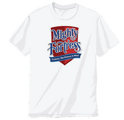 Picture of Vacation Bible School (VBS) 2017 Mighty Fortress Tshirt Iron Ons Pack of 10