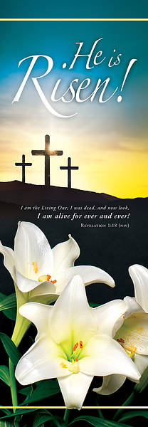 Easter He Is Risen! 2' x 6' Banner Fabric