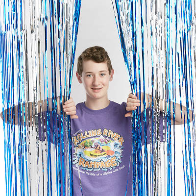 Picture of Vacation Bible School (VBS) 2018 Rolling River Rampage Blue/Silver Foil Decorating Curtain