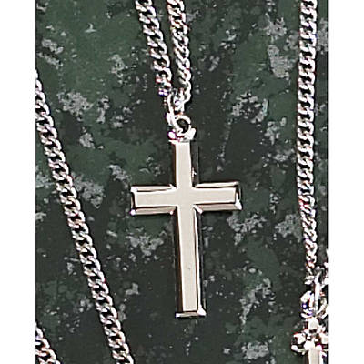 Picture of Silver Plated Box Cross Necklace - 18" Chain