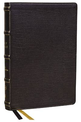 Picture of Kjv, Center-Column Reference Bible with Apocrypha Genuine Leather, Black, 72,000 Cross-References, Red Letter, Comfort Print