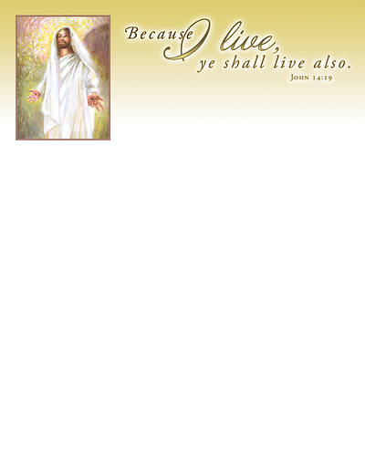 Picture of Because I Live Easter Letterhead ENGLISH