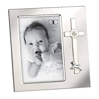 Picture of Frame Baptism Cross with Lamb