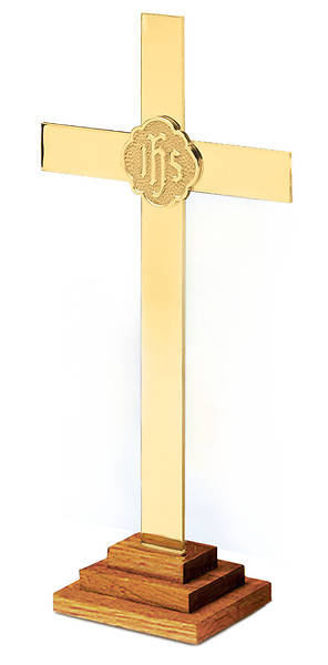 Picture of 24" CHAPEL LINE ALTAR CROSS WITH OAK BASE