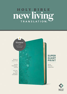 Picture of NLT Super Giant Print Bible, Filament Enabled Edition (Red Letter, Leatherlike, Peony Rich Teal)